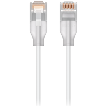 Ubiquiti UACC-Cable-Patch-EL-0.3M-W Nano-thin patch cable with 2.5 GbE support designed to show Etherlighting effects, UACC-CABLE-PATCH-EL-0.3M-W