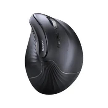 UGREEN bežični ergonomski vertikalni miš, bluetooth, 4000 DPI, USB, crni, 68886