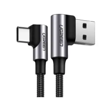 UGREEN USB-C (M) na USB 2.0 A (M), 3A, kutni 90°, crni, 2m, 69501
