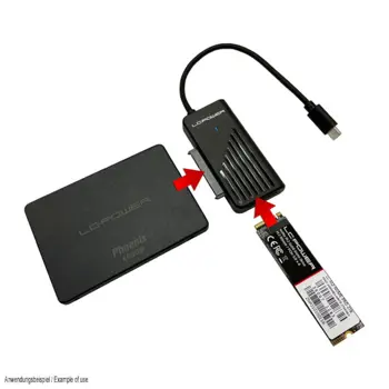 USB-C adapter za 2,5“ SATA HDD/SSD i m.2 NvME, LC-ADA-USB-SATA-NVME