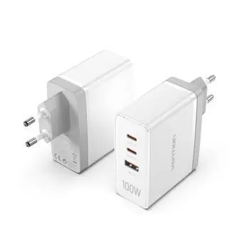 Vention 3-Port USB (C C A) GaN Charger (100W 100W 30W) EU-Plug, VEN-FEGW0-EU
