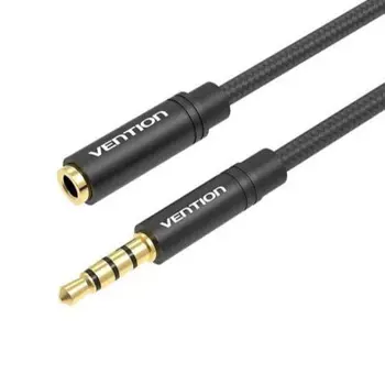 Vention Cotton Braided 3.5mm Audio Extension Cable 1M Black, VEN-BHBBF