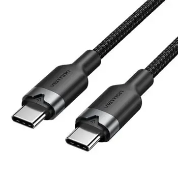 Vention USB 2.0 Type-C Male to Type-C Male 3A Cable 2M Black Aluminum Alloy Type, VEN-TRDBH