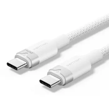 Vention USB 2.0 Type-C Male to Type-C Male 5A Cable 2M White Aluminum Alloy Type, VEN-TRIWH
