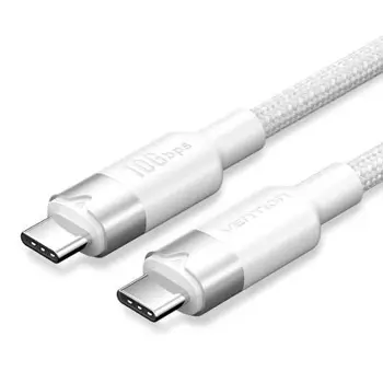 Vention USB 3.2 Gen2 C Male to C Male 10Gbps Cable 1M White Aluminum Alloy Type, VEN-TRGWF