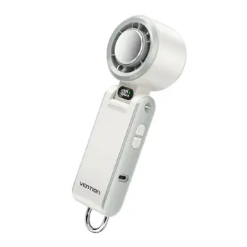Vention USB 5V Speed (1-100) Adjustable Handheld Foldable High-Speed Cooling Fan Gray LED Display Type, VEN-PBCH0