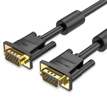 Vention VGA(3 6) Male to Male Cable with ferrite cores, 1m, Black, VEN-DAEBF