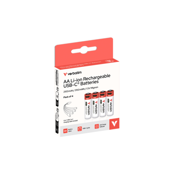 Verbatim AA-LR6 Mignon USB-C punjive baterije 1.5V, 2100 mAh (4 komada), V030249