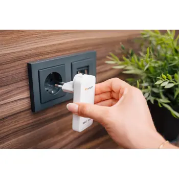 Verbatim Essentials Slim GaN zidni punjač 65 W, 2xUSB-C PD3.0, bijeli, V030281