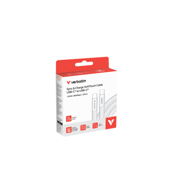 Verbatim Sync & Charge SoftTouch kabel USB-C na USB-C, M/M, 100W PD3.0, bijeli, 1.2m, V030277