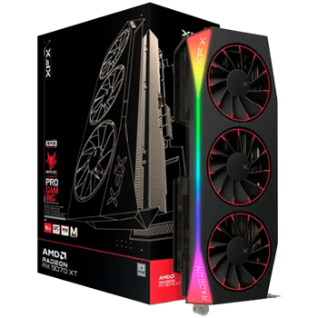 XFX Mercury AMD Radeon RX 9070XT OC Magnetic Air Edition with RGB 16GB GDDR6 HDMI 3xDP, AMD RDNA 4, RX-97TMARGB9