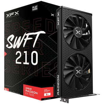 XFX SPEEDSTER SWFT210 RADEON RX7600 CORE Gaming Graphics Card with 8GBGDDR6 HDMI 3xDP, AMD RDNA™ 2, RX-76PSWFTFY