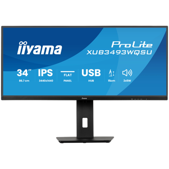 XUB3493WQSU-B6 34 IPS Ultra wide flat screen with PIP, PBP and height adjustable stand, XUB3493WQSU-B6