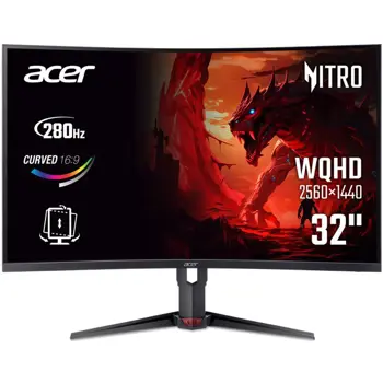 XZ323QUZ1bmiiprx, 31.5"/Curved/VA/2560x1440/280Hz/DP/HDMI/Audio/2Y, UM.HX3EE.105