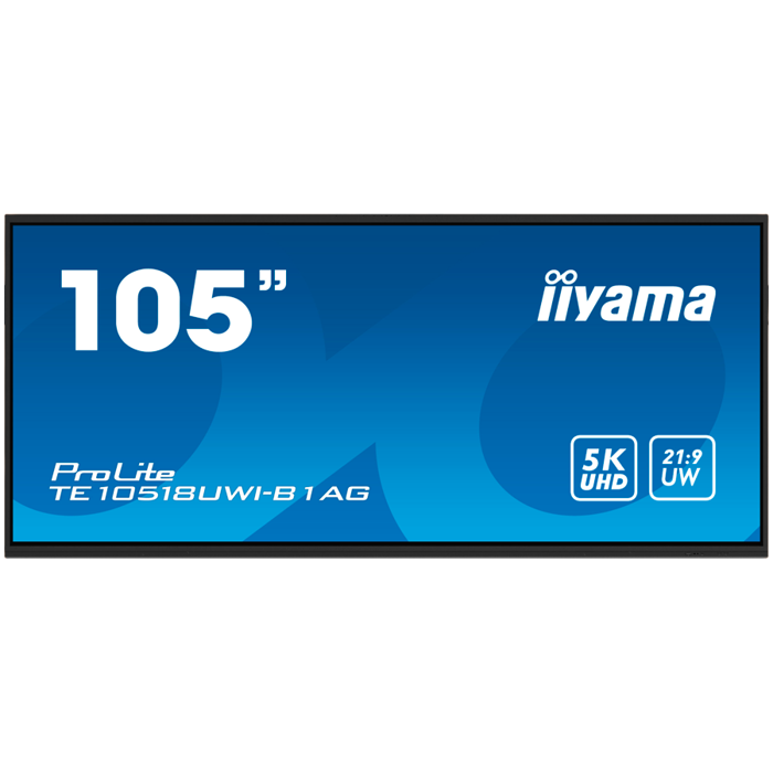 105" UW5K 5120x2160 VA, Anti-Glare, 40-Points Touch, 450cd/m2, Metal, Fan-less, SP 2x 16W + 16W subwoofer, Mic Array 8x, HDMI 4x, HDMI-out, USB-C 2x up to 100W PD, mini-jack, S/PDIF, LAN 2x, RS232C, i