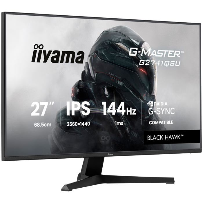 27 IPS Gaming, G-Master Black Hawk, G-SYNC Compatible, 2560x1440 144Hz, HDMI, DisplayPort, 1ms MPRT, Adaptive Sync, Speakers, USB 2x 2.0, Black Tuner, G2741QSU-B1