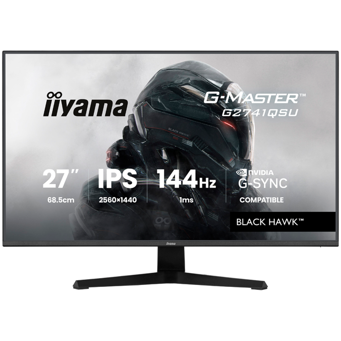 27 IPS Gaming, G-Master Black Hawk, G-SYNC Compatible, 2560x1440 144Hz, HDMI, DisplayPort, 1ms MPRT, Adaptive Sync, Speakers, USB 2x 2.0, Black Tuner, G2741QSU-B1
