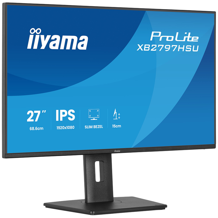 27" IPS panel, 1920x1080 at 120Hz, EyeComfort, 15cm height adjustable stand, 350cd/m2, Speakers, HDMI, DisplayPort, 1ms MPRT, USB 2x3.2 plus 2x USB-C, XB2797HSU-B1