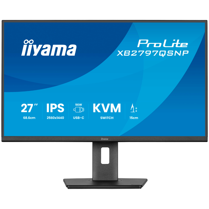 27" IPS-panel, 2560x1440, EyeComfort, 15cm Height Adj. Stand, USB-C Dock (LAN/96W PD/DP-OUT) 1ms, 350cd/m2, Speakers, USB-C, KVM, HDMI, DisplayPort, USB HUB (2x3.2+2xC), XB2797QSNP-B1
