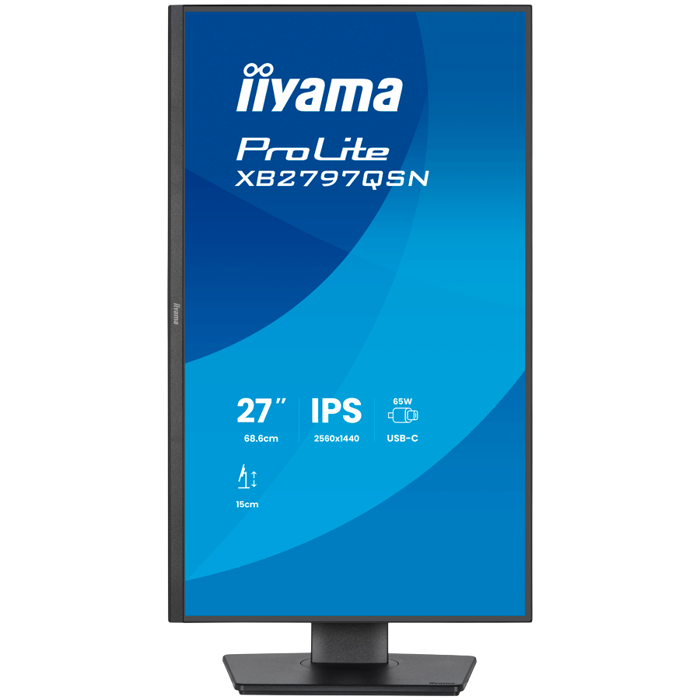 27" IPS-panel, 2560x1440, EyeComfort, 15cm Height Adj. Stand, USB-C Dock (LAN/65W PD/DP-OUT) 1ms, 350cd/m2, Speakers, USB-C, HDMI, DisplayPort, USB HUB (2x3.2+2xC), XB2797QSN-B1
