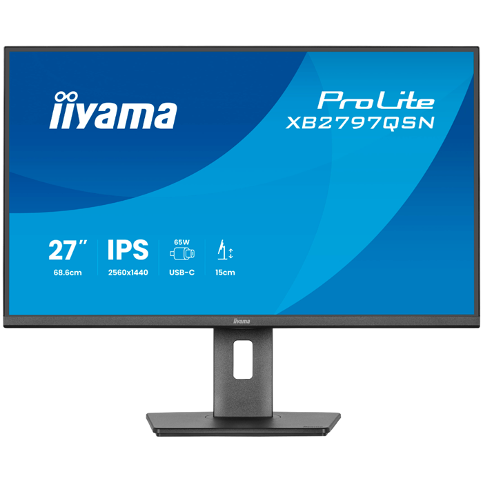 27" IPS-panel, 2560x1440, EyeComfort, 15cm Height Adj. Stand, USB-C Dock (LAN/65W PD/DP-OUT) 1ms, 350cd/m2, Speakers, USB-C, HDMI, DisplayPort, USB HUB (2x3.2+2xC), XB2797QSN-B1