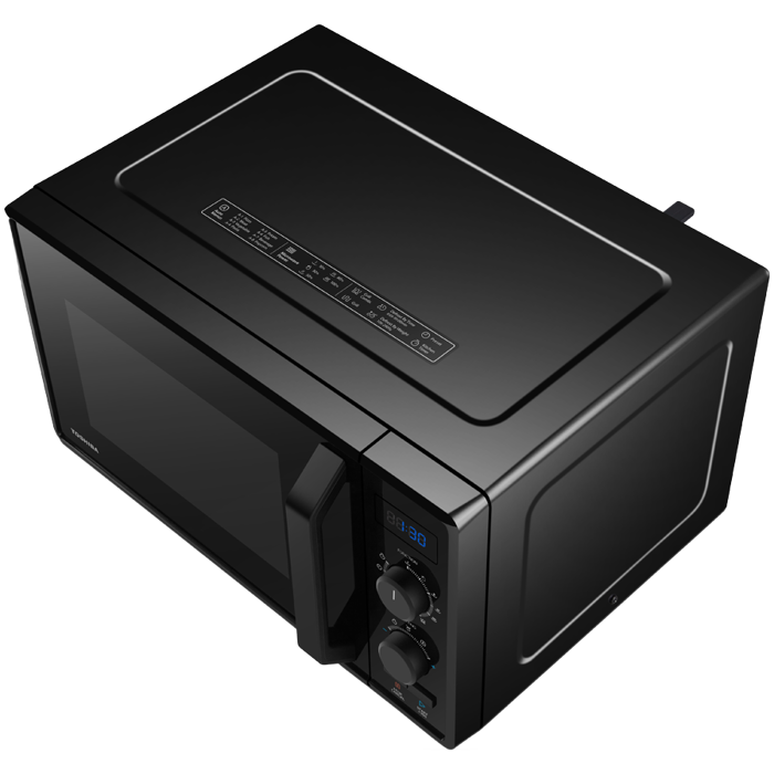 3-in-1 Microwave Oven with Grill and Combination Hob, 23 Litres, Rotating Plate with Storage, Timer, Built-in LED Lights, 900 W, Grill 1050 W, Pizza Programme, Black