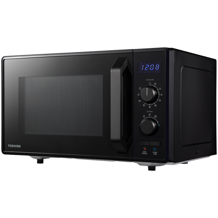 3-in-1 Microwave Oven with Grill and Combination Hob, 23 Litres, Rotating Plate with Storage, Timer, Built-in LED Lights, 900 W, Grill 1050 W, Pizza Programme, Black