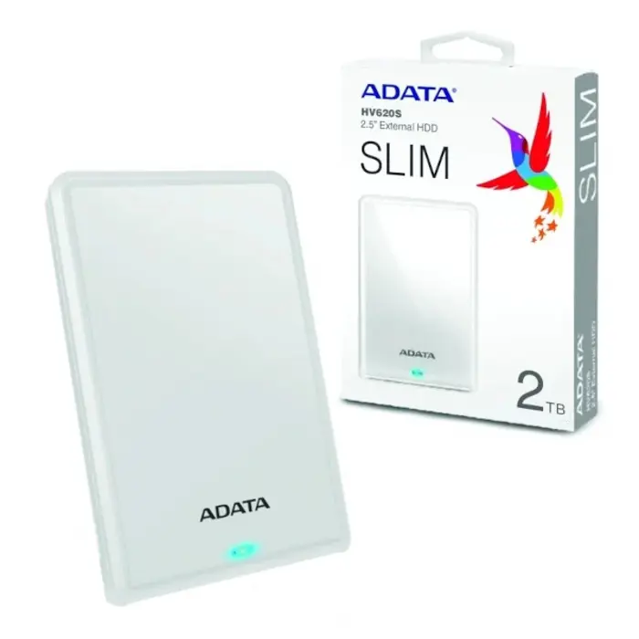 ADATA Ex HDD HV620 Slim, 2TB, usb3.1, bijeli, AHV620S-2TU31-CWH