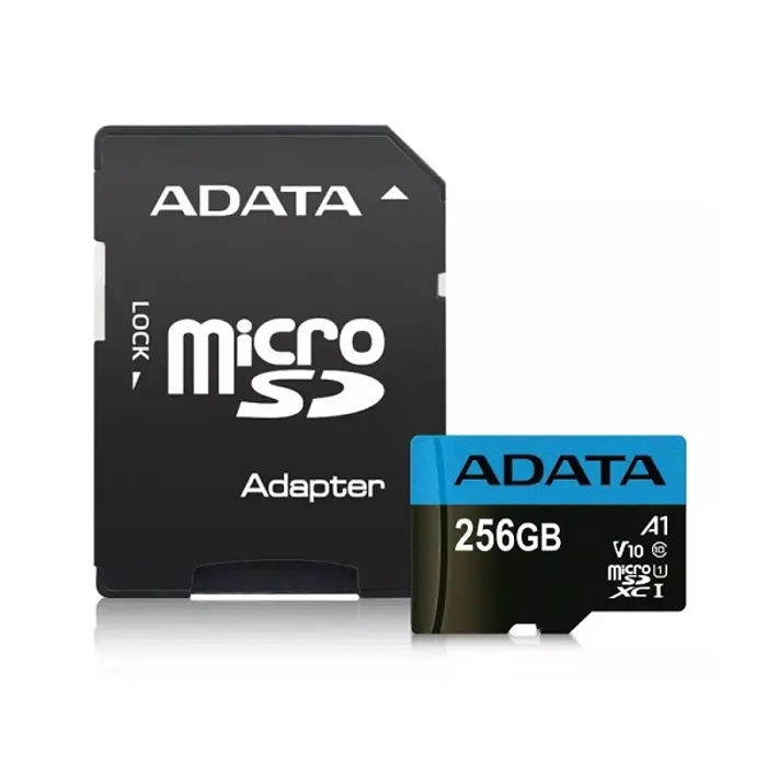 ADATA microSDXC, Class10, 100/25MBs, 256GB, AUSDX256GUICL10A1-RA1