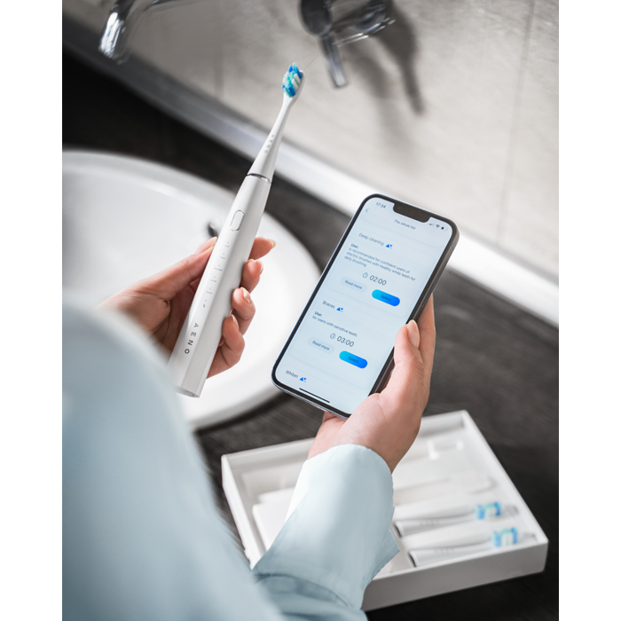 AENO SMART Sonic Electric toothbrush, DB1S: White, 4modes +8 smart, wireless charging, 46000rpm, 90 days without charging, IPX7, ADB0001S