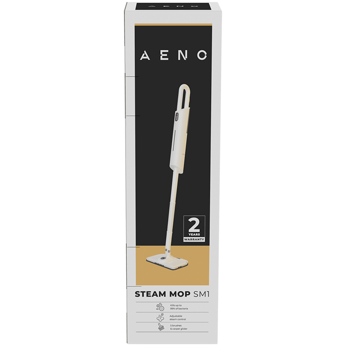 AENO Steam Mop SM1, with built-in water filter, aroma oil tank, 1000W, 110 °C, Tank Volume 380mL, Screen Touch Switch