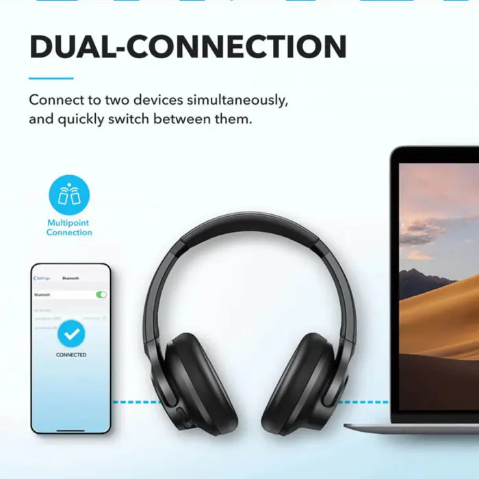Anker Soundcore Q20i naglavne bežične Bluetooth 5, slušalice s mikrofonom, 60h, EQ, crne A3004G11, 62860