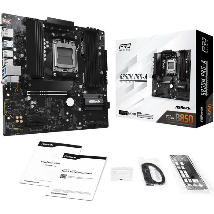 ASRock MB B850M PRO-A, S.AM5, DDR5, PCIe 5.0, HDMI/DP, mATX, 74222