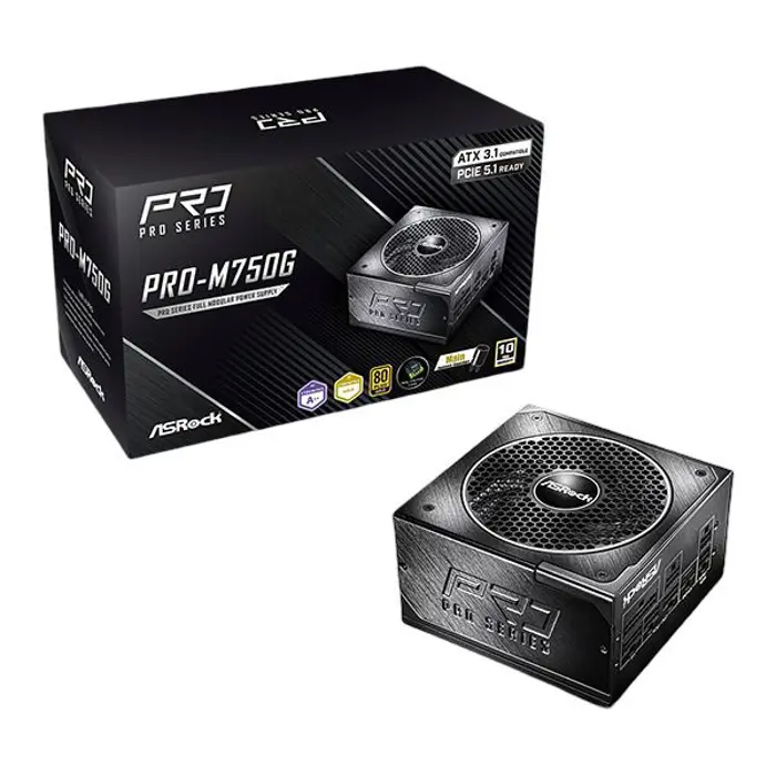 ASRock PSU PRO Series PRO-M750G, 750W, 80 Gold, Modular, ASR-PRO-M750G