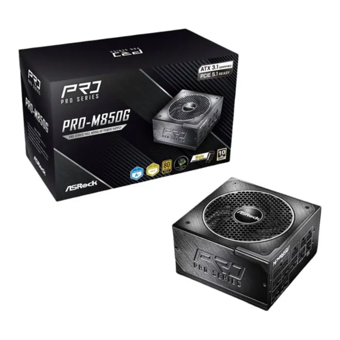 ASRock PSU PRO Series PRO-M850G, 850W, 80 Gold, Modular, ASR-PRO-M850G