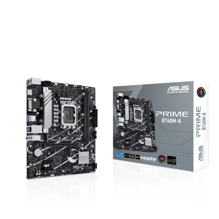 Asus MB Prime B760M-K, S.1700, 2xDDR5/8000(OC), PCIe 4.0, 2.5 G-LAN, VGA/HDMI, mATX, 69876