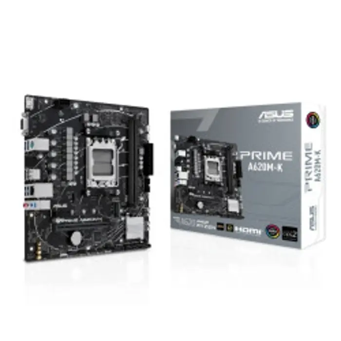 Asus PRIME A620M-K, S. AM5, 2× DDR5-7200MHz (OC), PCIe 4.0,VGA/HDMI mATX