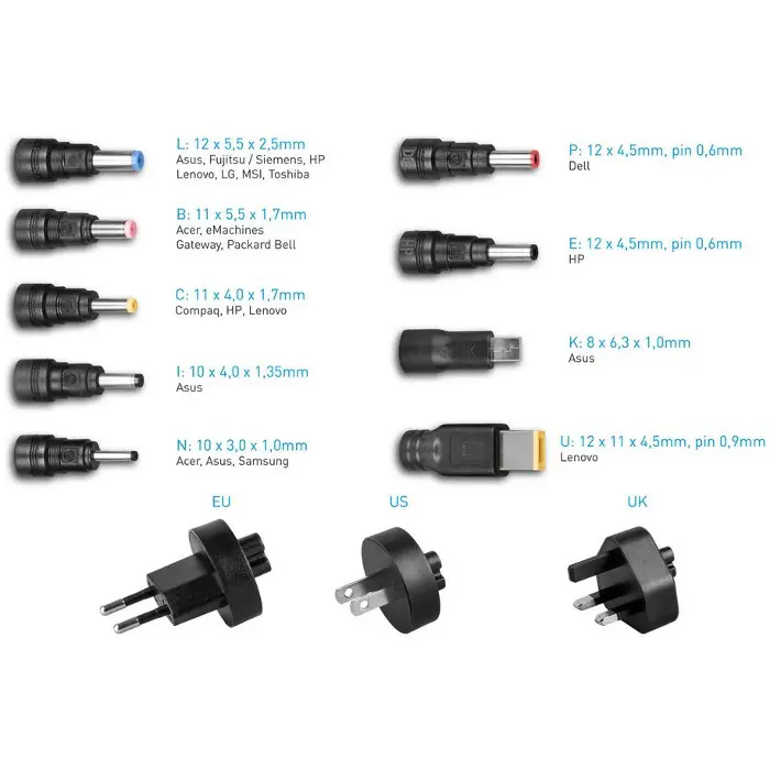 Avacom univerzal. punjač QuickTIP 45W sa 9 konekt.