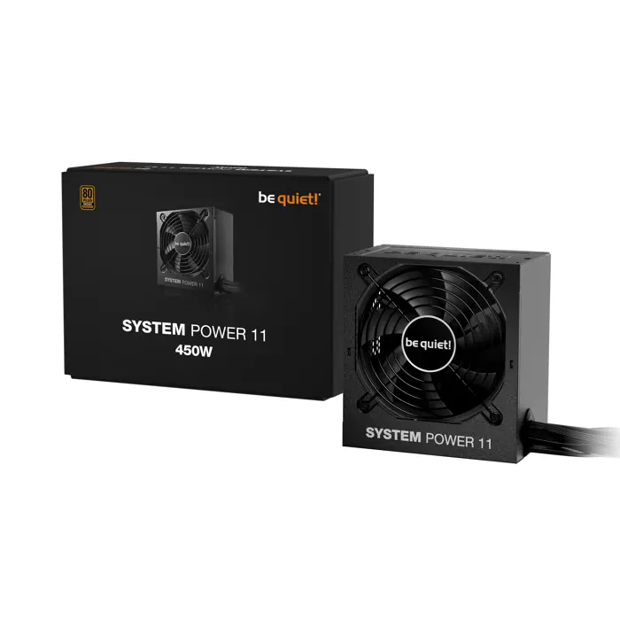 Be Quiet 450W System 11, ATX 3.1 80+ BRONZE, 2×PCIe, 5×SATA, 20+4-pina, 120mm ventilator, crno, 75770