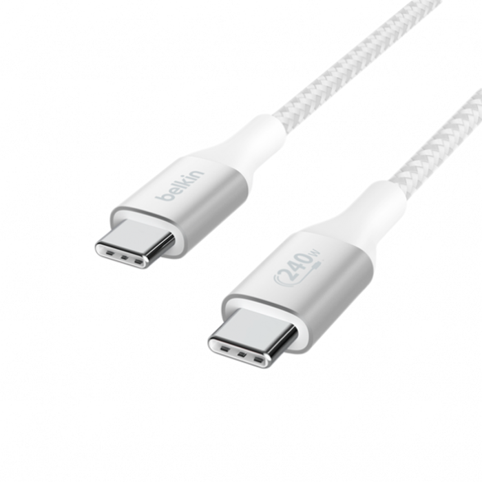 BELKIN 240w USB-C to USB-C Cable, 1M, White, CAB015BT1MWH