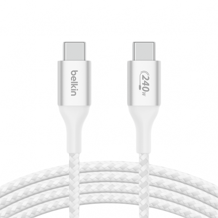 BELKIN 240w USB-C to USB-C Cable, 1M, White, CAB015BT1MWH