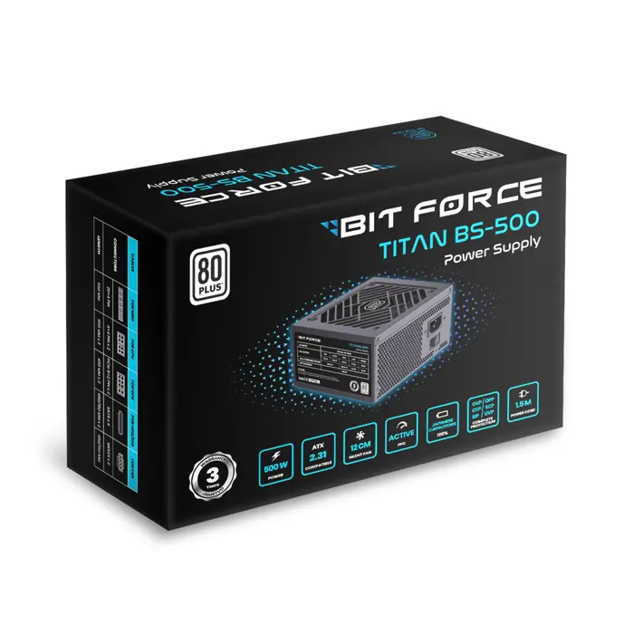 BIT FORCE napajanje 500W 80+ TITAN BS-500 ATX 2.31, 76217