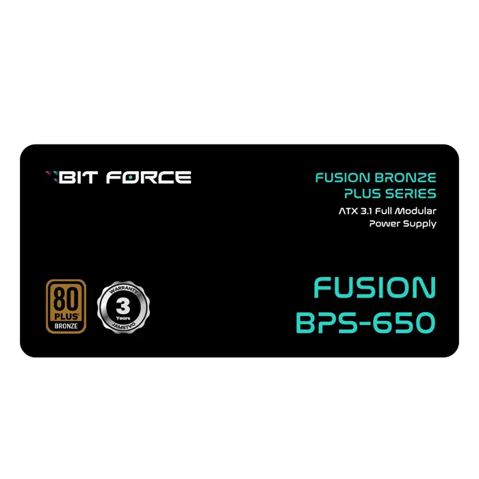 BIT FORCE napajanje 650W 80+ BRONZE FUSION BPS-650, modularno, ATX 3.1, PCI-E 5.1, 76219