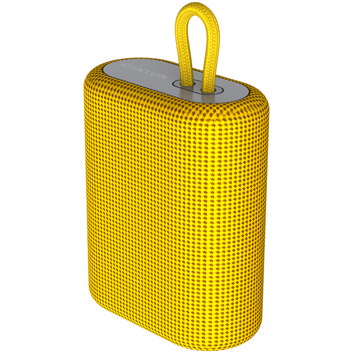 CANYON BSP-4, Bluetooth Speaker, BT V5.0, BLUETRUM AB5365A, TF card support, Type-C USB port, 1200mAh polymer battery, Yellow, cable length 0.42m, 114*93*51mm, 0.29kg