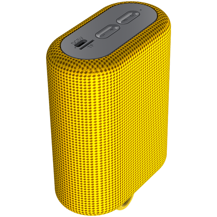 CANYON BSP-4, Bluetooth Speaker, BT V5.0, BLUETRUM AB5365A, TF card support, Type-C USB port, 1200mAh polymer battery, Yellow, cable length 0.42m, 114*93*51mm, 0.29kg