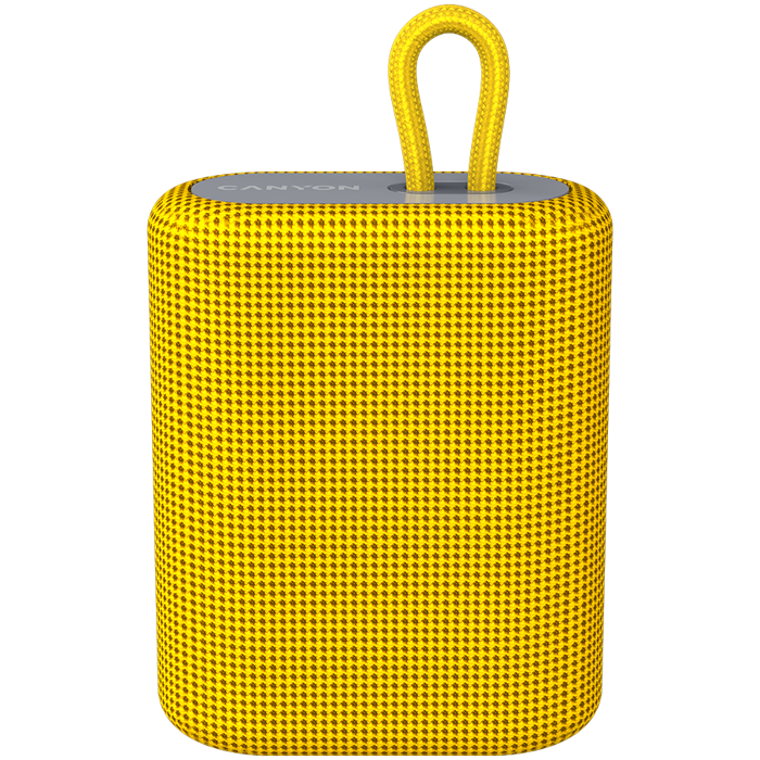 CANYON BSP-4, Bluetooth Speaker, BT V5.0, BLUETRUM AB5365A, TF card support, Type-C USB port, 1200mAh polymer battery, Yellow, cable length 0.42m, 114*93*51mm, 0.29kg