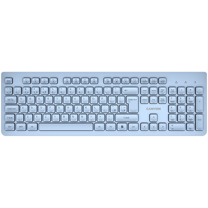CANYON Keyboard HKB-W01 EN/AD AAA Wireless Blue, CNS-HKBW01BL-AD