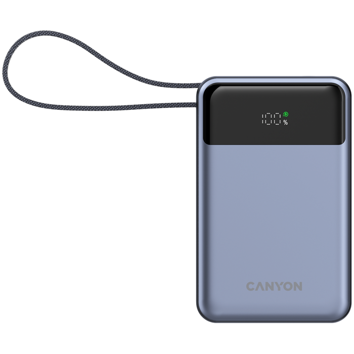 CANYON power bank OnPower 600 built-in cable 20000 mAh PD65W Dark Grey, CNS-CPB600DG