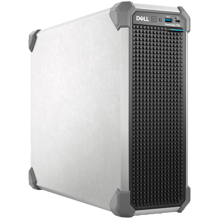 DELL EMC PowerEdge T160, 3x3.5"+2x2.5" SATA, Xeon 6 6315P 2.8G 4C/4T, 16GB UDIMM 5600 ECC, 480GB SSD SATA RI, iDRAC9 Ent, 300W PSU, TPM 2.0 V6, BCM 5720 DP 1GbE, No RAID, No OS, Tower, 3Y, PROMO_T160_