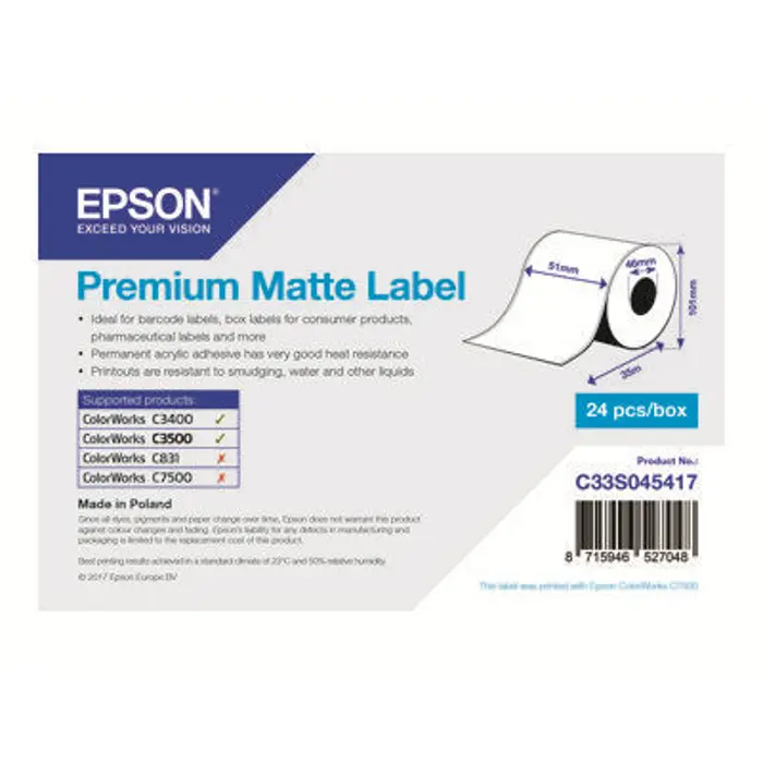 EPSON Premium Matte Label - Continuous, C33S045417